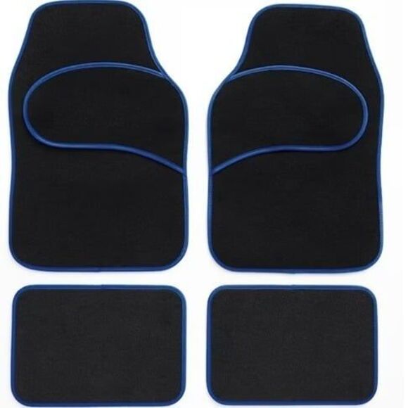 4 Universal Non-Slip Car Floor Mats FH Group Blue Bolt Stitched Floor Mats - Picture 1 of 4